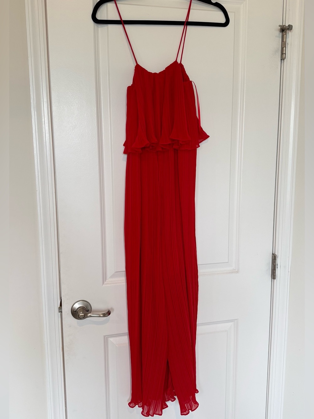 Formal Red Pleated Wide-Leg Jumpsuit - Zara